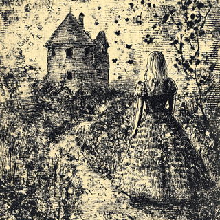 Cryovolcanic Silhouette style, Midjourney V6.1: retro fairy-tale illustration