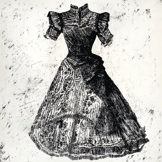 Cryovolcanic Silhouette style, Midjourney V6.1: haute-couture fashion outfit