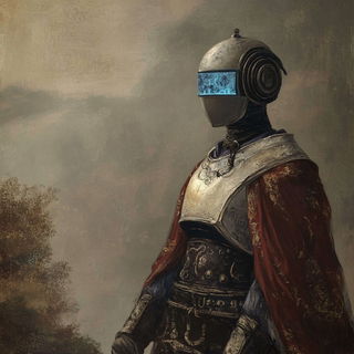 Goldthread Castellature style, Midjourney V6.1: concept art character design of retropunk steam knight