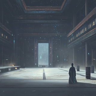Goldthread Castellature style, Midjourney V6.1: cinematic shot from sci-fi movie