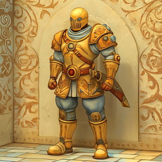 Noctigrove style, Midjourney V6.1: concept art character design of retropunk steam knight