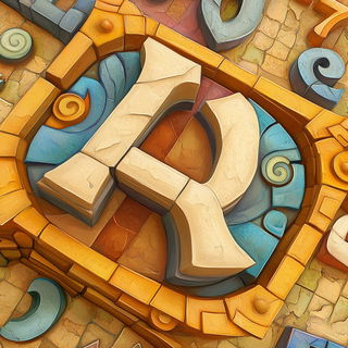 Noctigrove style, Midjourney V6.1: typographic composition with large letters