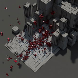 Collageolithica style, Midjourney V6.1: abstract 3D render