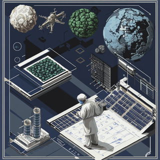 Collageolithica style, Midjourney V6.1: editorial illustration for popular scientific magazine cover