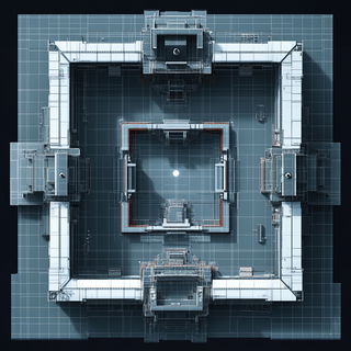 Collageolithica style, Midjourney V6.1: technical infrastructure blueprint schematics