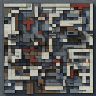 Collageolithica style, Midjourney V6.1: typographic composition with large letters