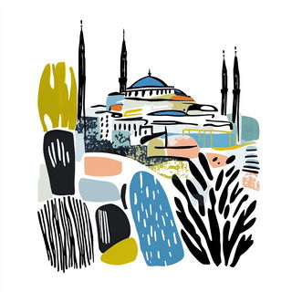 Petalplane Expressionism style, Midjourney V6.1: bold minimalist logo design for Istanbul city municipal services