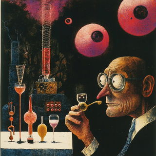 Ruincatharsis style, Midjourney V6.1: editorial illustration for popular scientific magazine cover