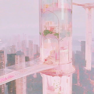 The Dustlight Archive style, Midjourney V6.1: megacity with futuristic bioarchitecture