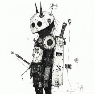 Tealamber Apogee style, Midjourney V6.1: concept art character design of retropunk steam knight