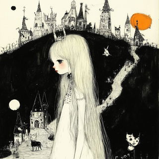 Tealamber Apogee style, Midjourney V6.1: retro fairy-tale illustration