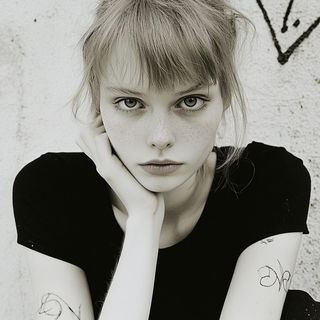 Tealamber Apogee style, Midjourney V6.1: photographic portrait of female protagonist