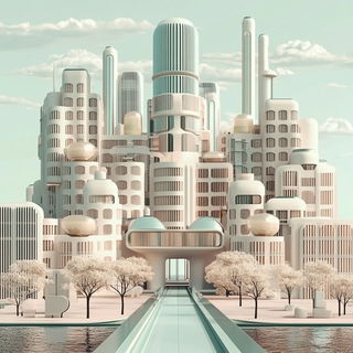 Lacrimorph style, Midjourney V6.1: megacity with futuristic bioarchitecture