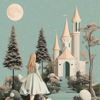 Lacrimorph style, Midjourney V6.1: retro fairy-tale illustration