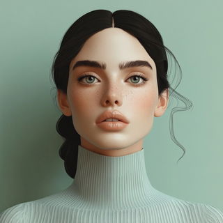 Lacrimorph style, Midjourney V6.1: photographic portrait of female protagonist