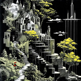 Keystone Eddies style, Midjourney V6.1: retro fairy-tale illustration