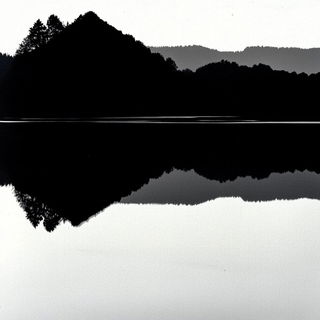 Keystone Eddies style, Midjourney V6.1: realistic landscape photograph of quiet dawn