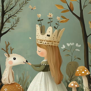 Decklecliffism style, Midjourney V6.1: retro fairy-tale illustration