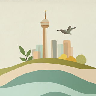 Decklecliffism style, Midjourney V6.1: bold minimalist logo design for Istanbul city municipal services