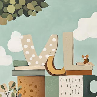 Decklecliffism style, Midjourney V6.1: typographic composition with large letters
