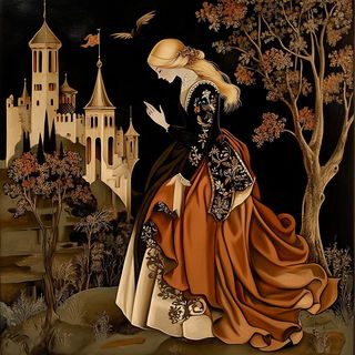 Lanternneedle style, Midjourney V6.1: retro fairy-tale illustration