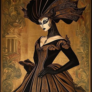 Lanternneedle style, Midjourney V6.1: haute-couture fashion outfit