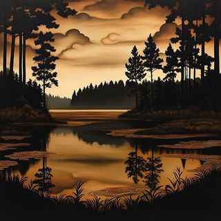 Lanternneedle style, Midjourney V6.1: realistic landscape photograph of quiet dawn