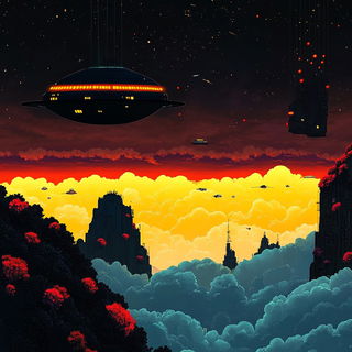 Maskshore Cartouche style, Midjourney V6.1: cinematic shot from sci-fi movie