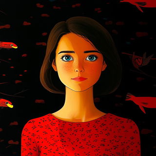 Maskshore Cartouche style, Midjourney V6.1: photographic portrait of female protagonist