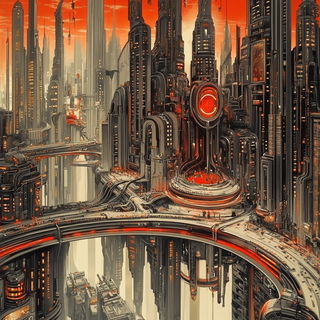 Cerulean Zoophotism style, Midjourney V6.1: megacity with futuristic bioarchitecture