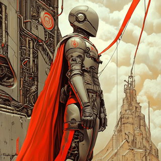 Cerulean Zoophotism style, Midjourney V6.1: concept art character design of retropunk steam knight