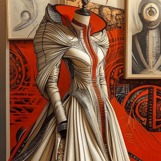 Cerulean Zoophotism style, Midjourney V6.1: haute-couture fashion outfit