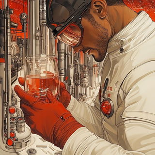 Cerulean Zoophotism style, Midjourney V6.1: editorial illustration for popular scientific magazine cover