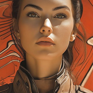 Cerulean Zoophotism style, Midjourney V6.1: photographic portrait of female protagonist