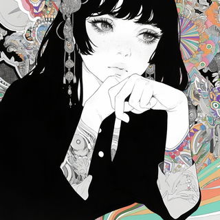 Waterfall Parallax style, Midjourney V6.1: black-and-white manga comic strip