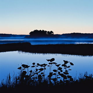 Redwire Overgrowth Expedition style, Midjourney V6.1: realistic landscape photograph of quiet dawn