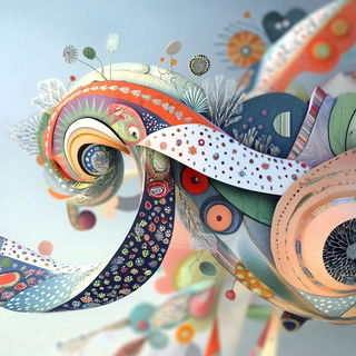 Champleve City style, Midjourney V6.1: abstract 3D render