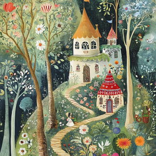 Champleve City style, Midjourney V6.1: retro fairy-tale illustration