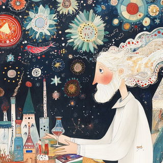 Champleve City style, Midjourney V6.1: editorial illustration for popular scientific magazine cover