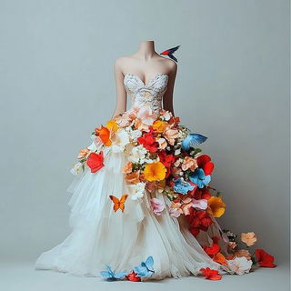 Amberwarp style, Midjourney V6.1: haute-couture fashion outfit