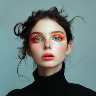 Amberwarp style, Midjourney V6.1: photographic portrait of female protagonist