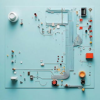 Amberwarp style, Midjourney V6.1: technical infrastructure blueprint schematics
