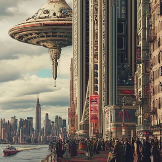 Terracopy style, Midjourney V6.1: megacity with futuristic bioarchitecture