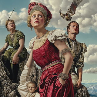 Terracopy style, Midjourney V6.1: classical 18th-century oil painting