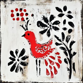 Mythomechanical style, Midjourney V6.1: traditional folk art