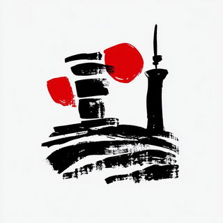 Mythomechanical style, Midjourney V6.1: bold minimalist logo design for Istanbul city municipal services