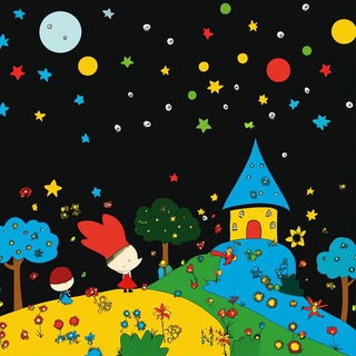 Chromatic Toriiism style, Midjourney V6.1: retro fairy-tale illustration