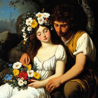 Chromatic Toriiism style, Midjourney V6.1: classical 18th-century oil painting
