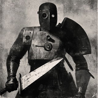 Paintflora Oddity style, Midjourney V6.1: concept art character design of retropunk steam knight