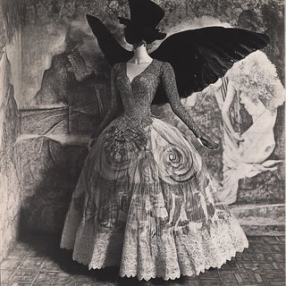 Paintflora Oddity style, Midjourney V6.1: haute-couture fashion outfit